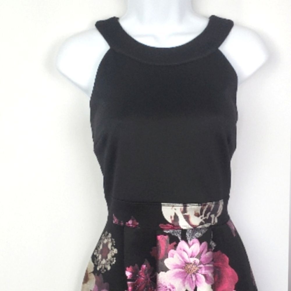 ENFOCUS Black Floral High Low Dress